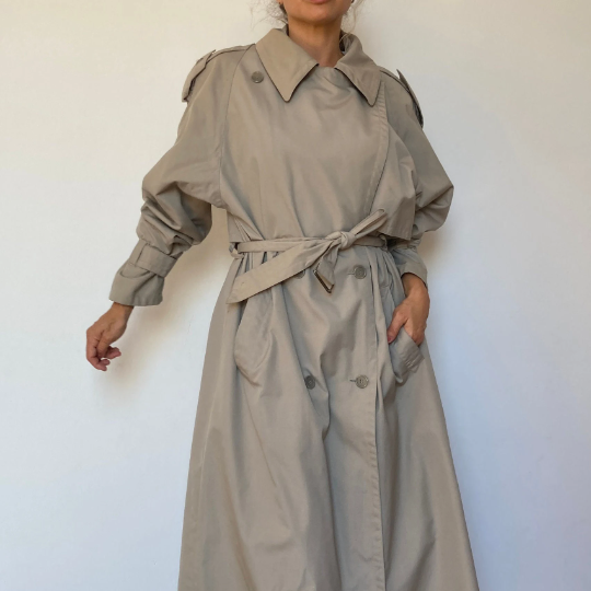 Beige Long Trench Coat