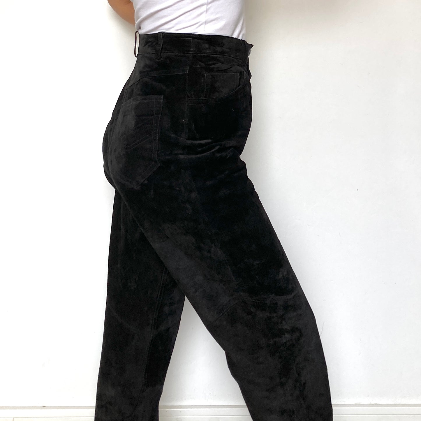 Black Suede Leather trousers