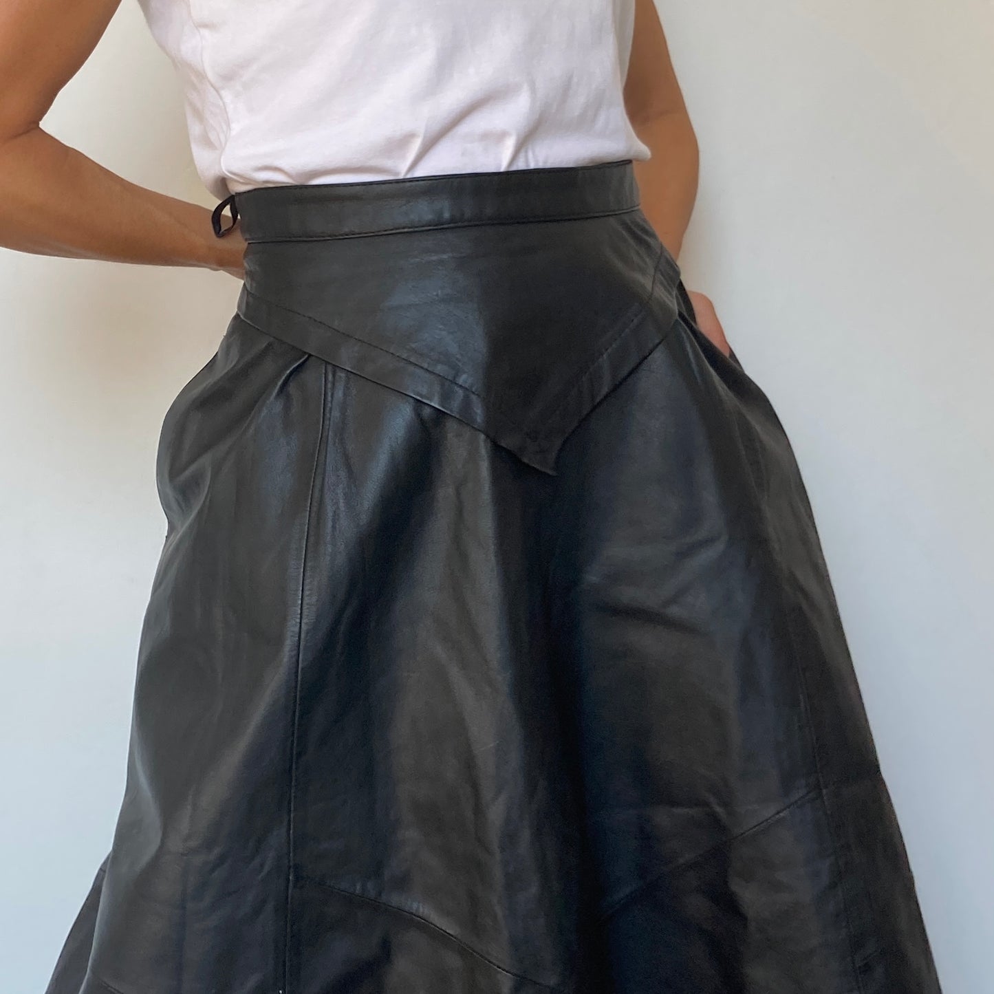 Maxi leather skirt