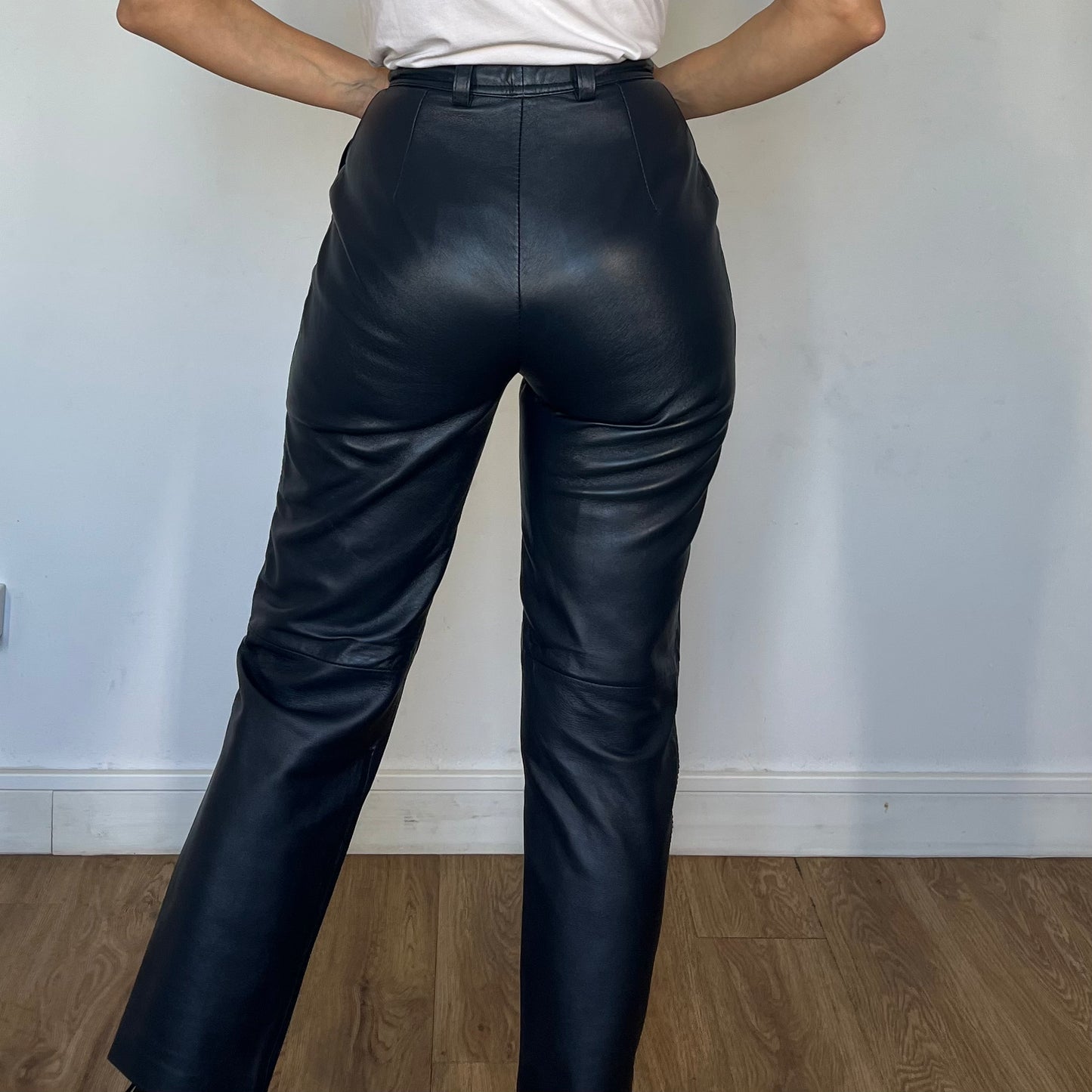 Blue Leather trousers
