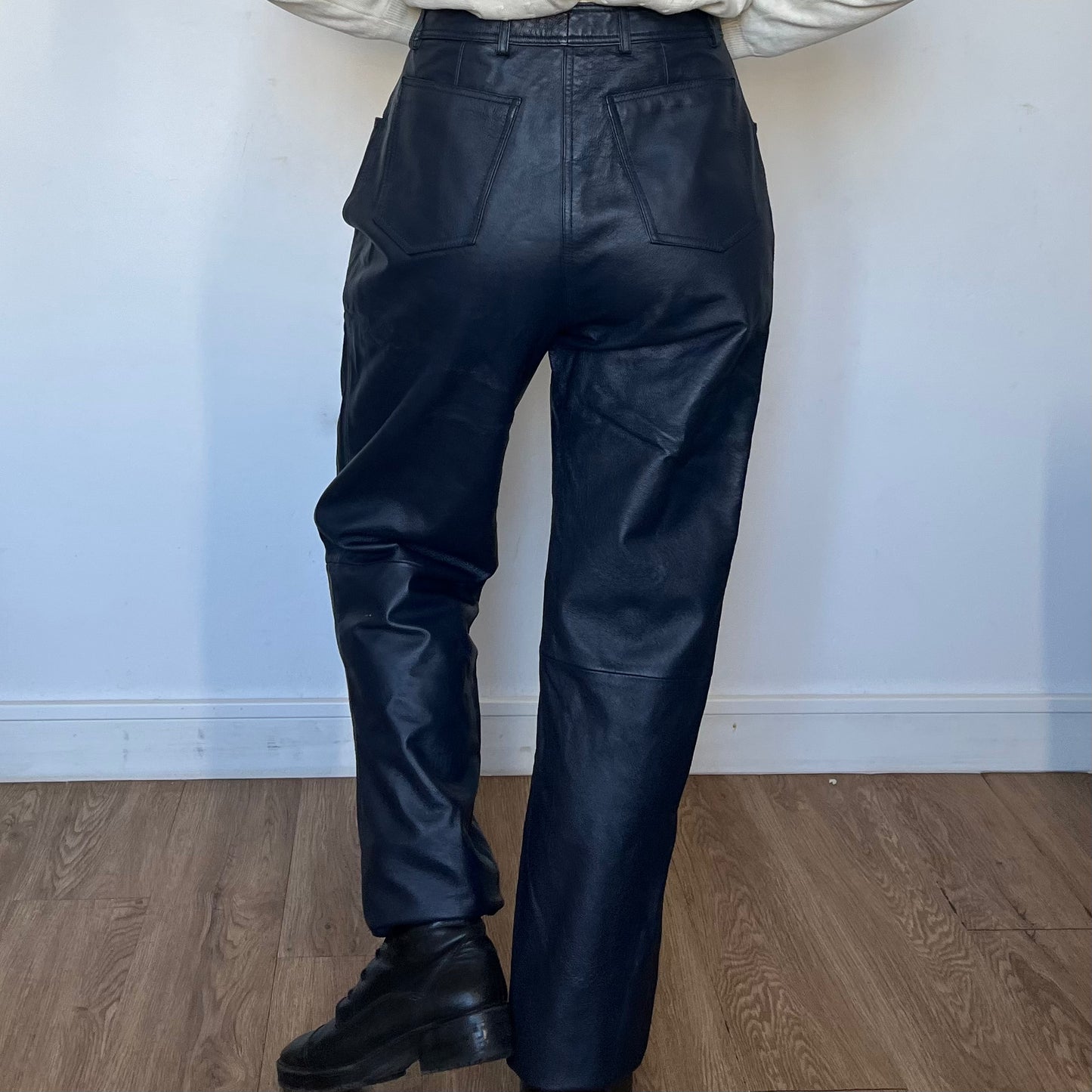 Blue Leather trousers