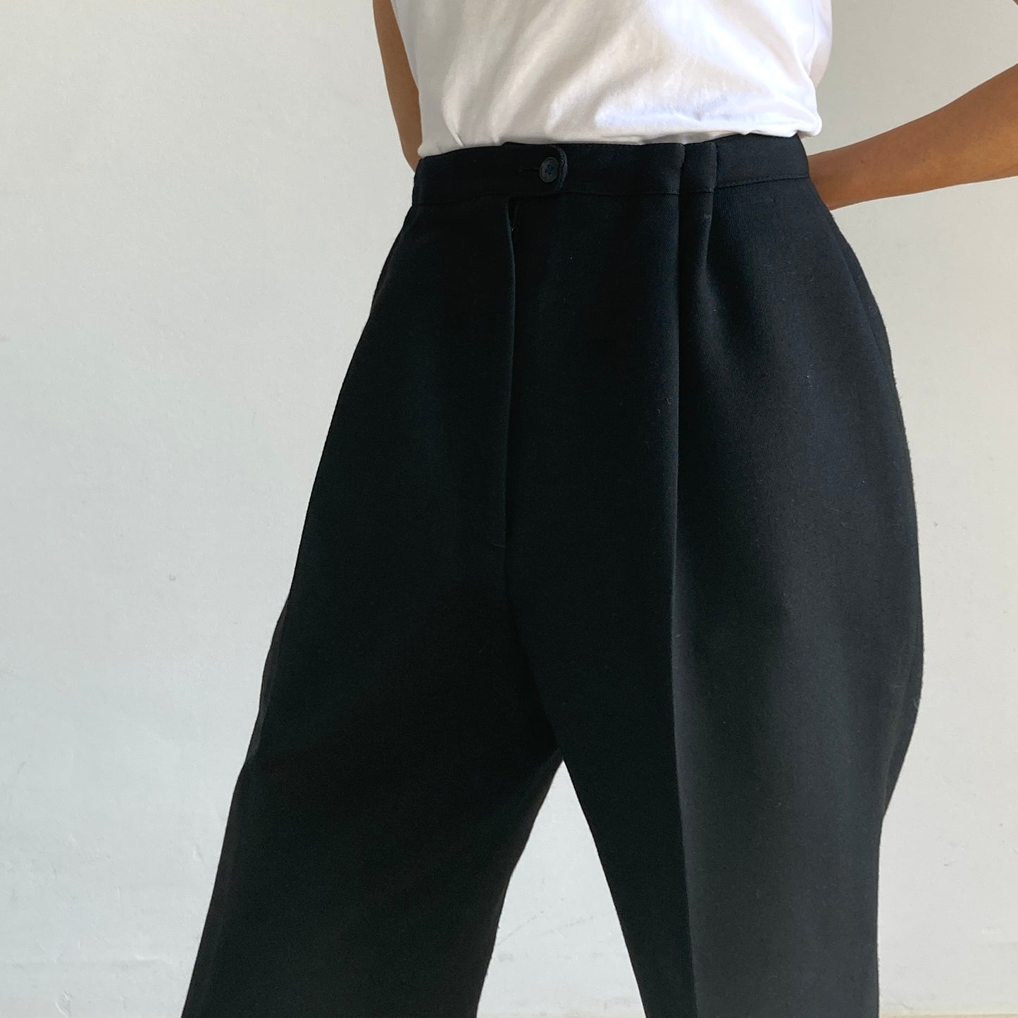 Black wool pants