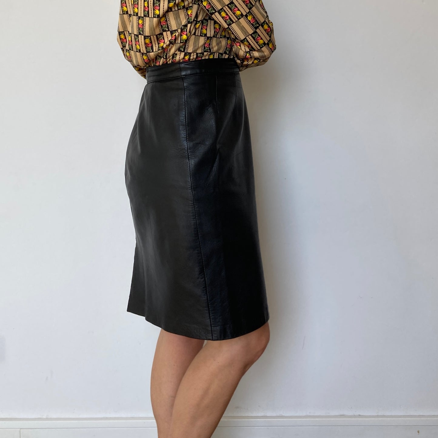 Black leather skirt