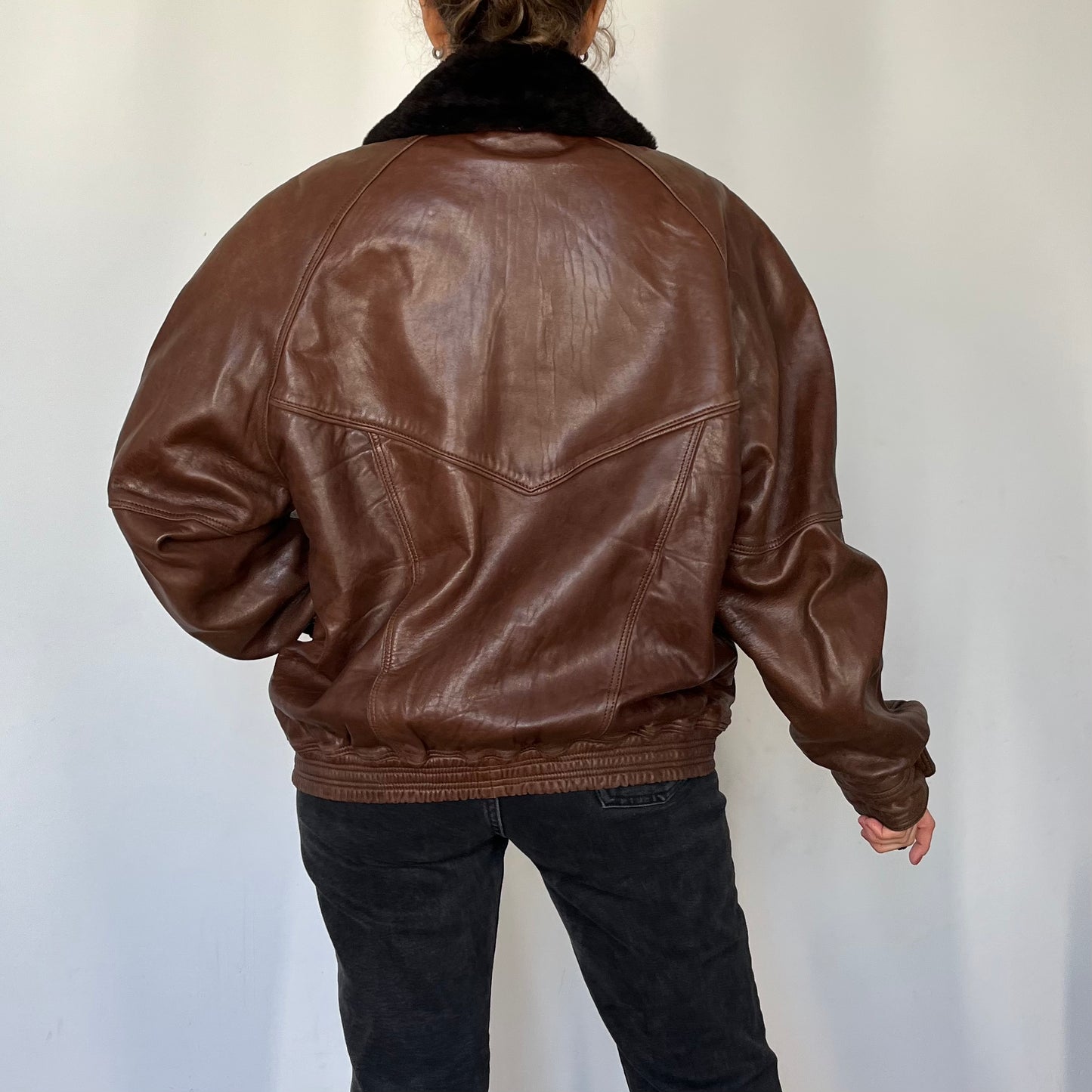 Vintage Aviator Sherpa bomber Jacket