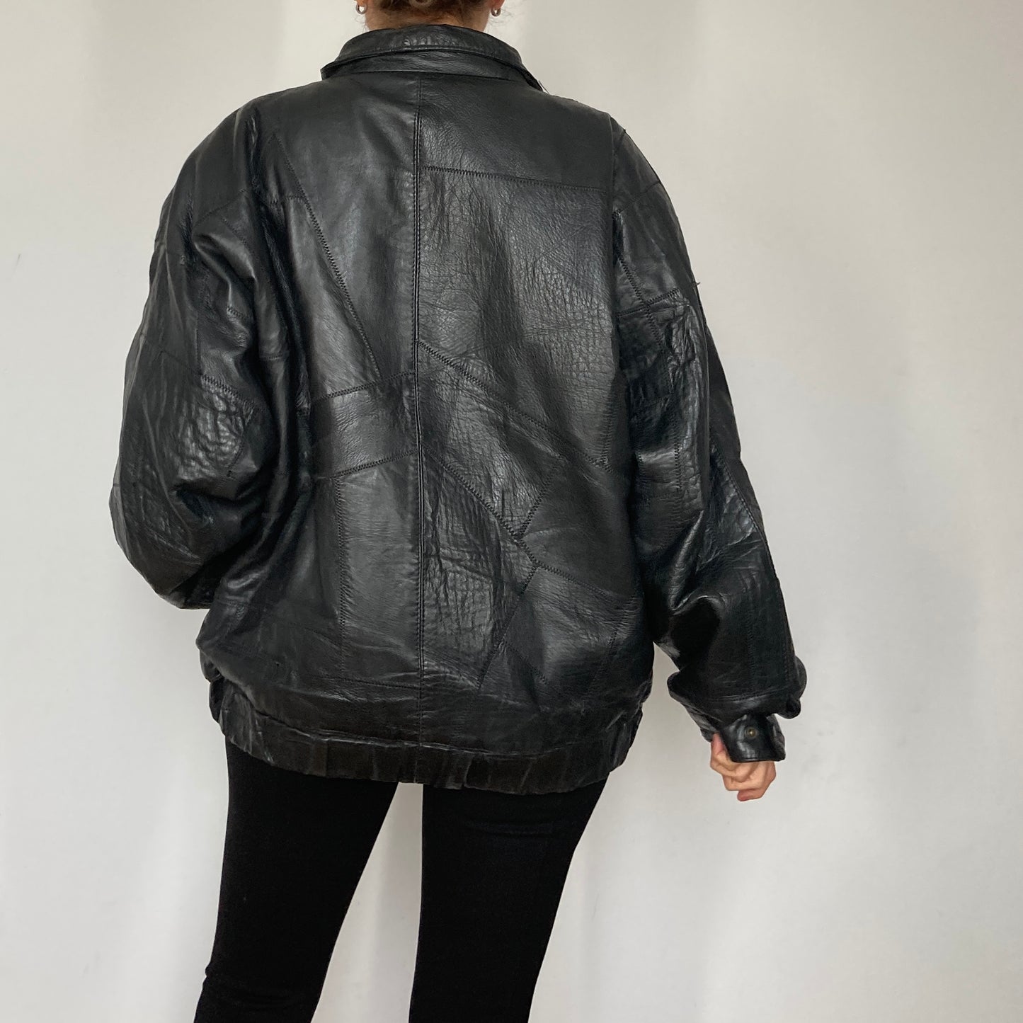 Patchwork Bomber leather jacket