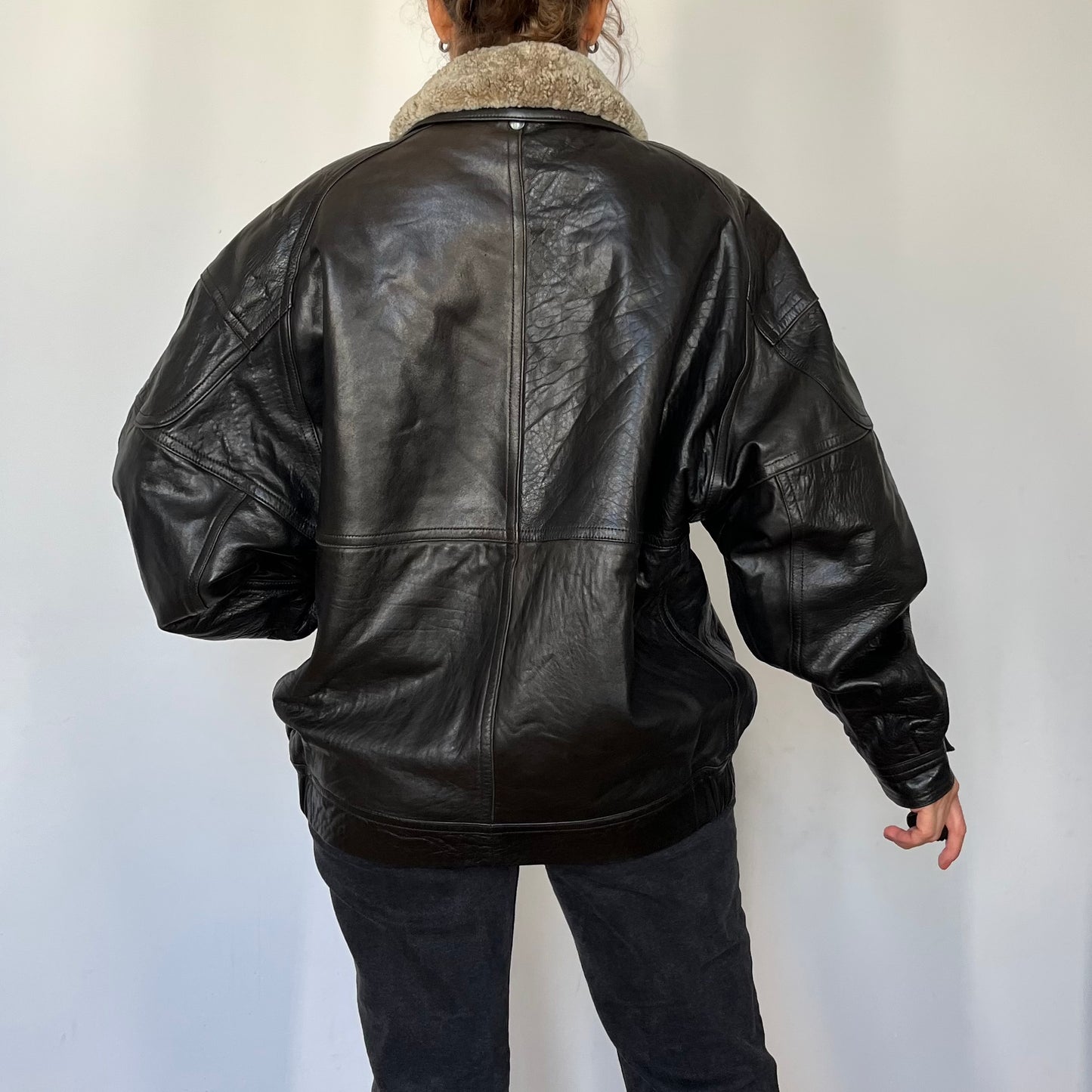 Vintage Aviator Sherpa bomber Jacket