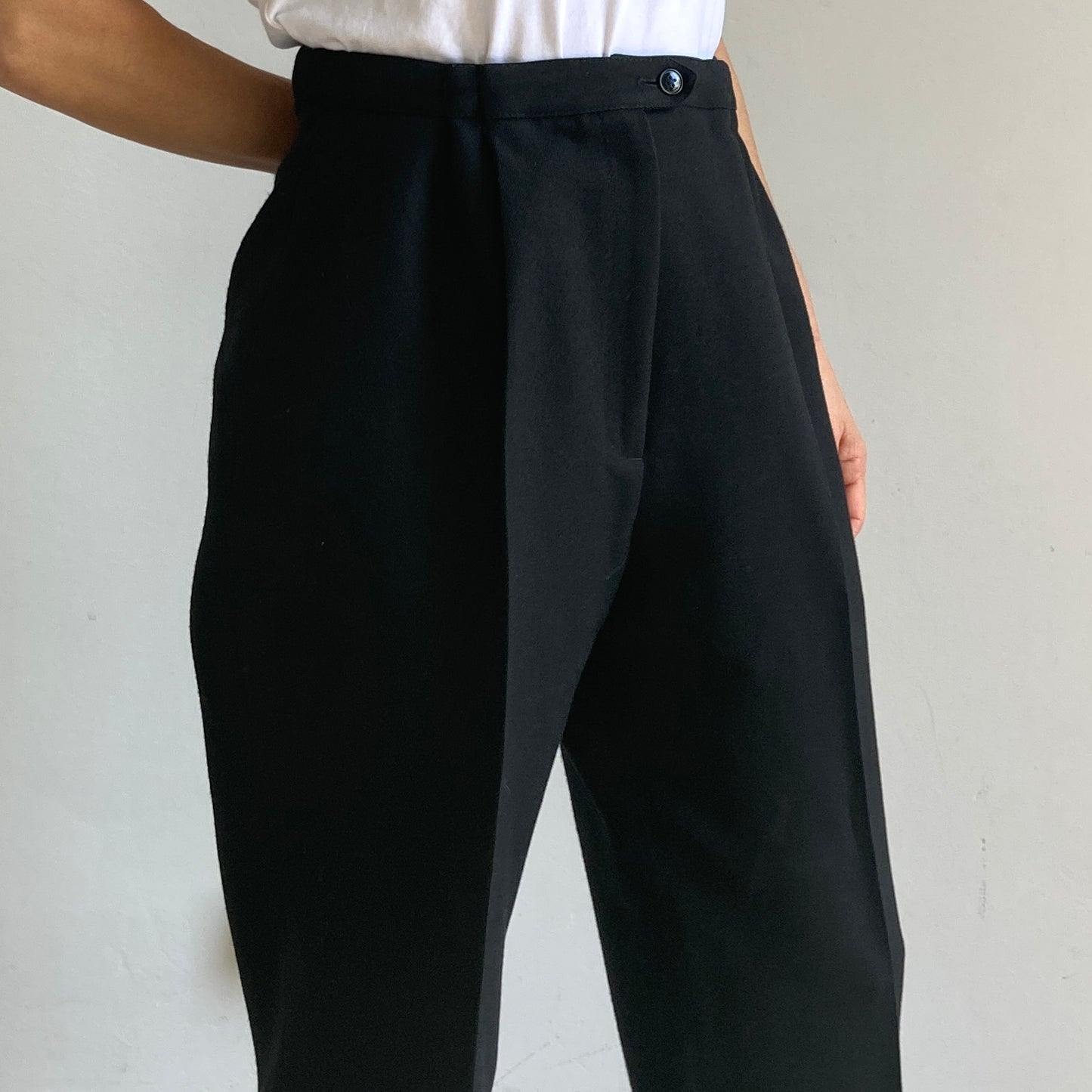 Black wool pants