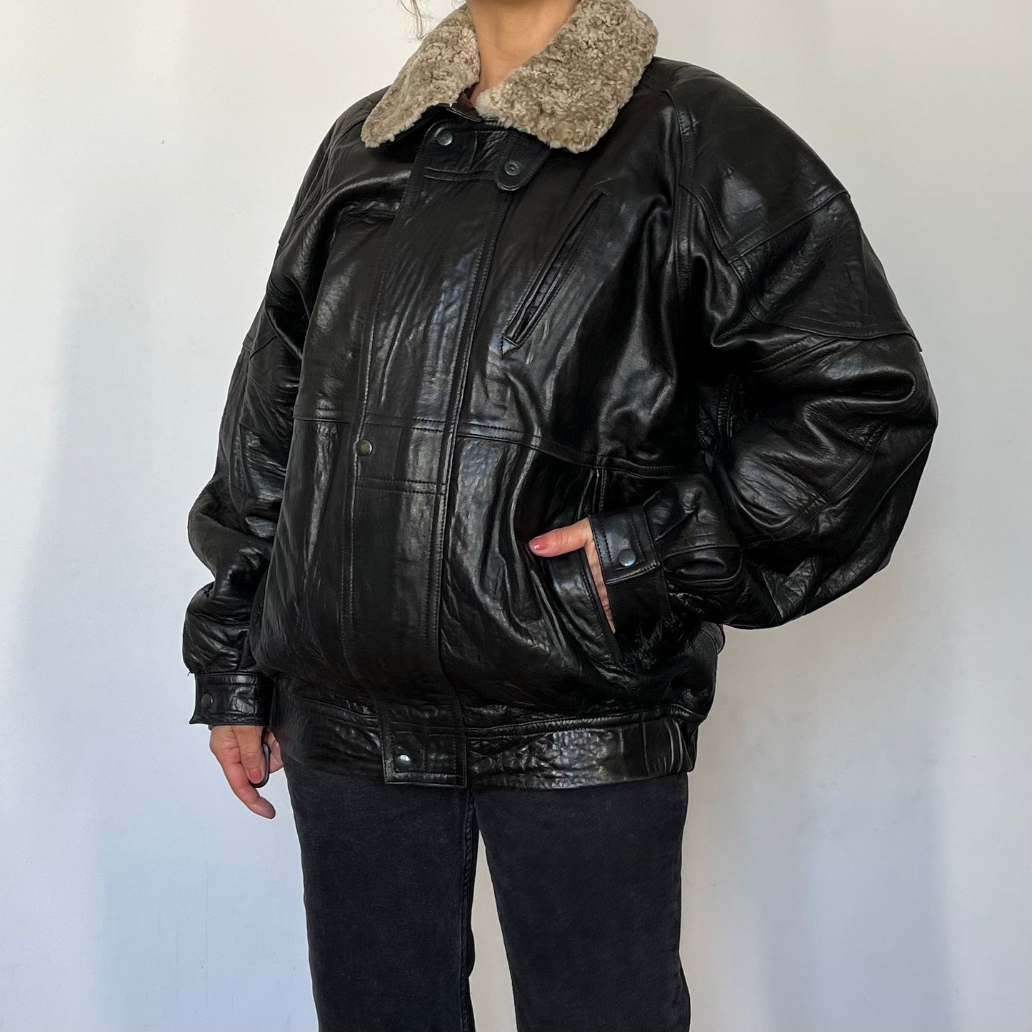 Vintage Aviator Sherpa bomber Jacket