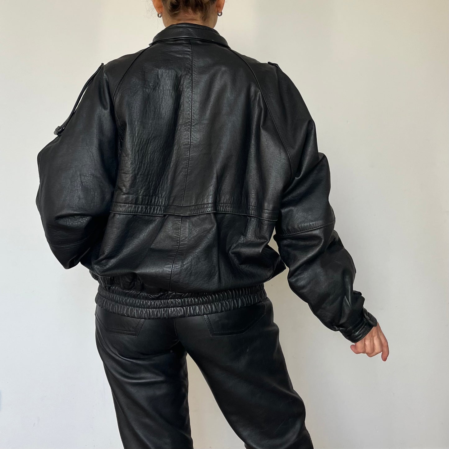 Black Bomber leather jacket