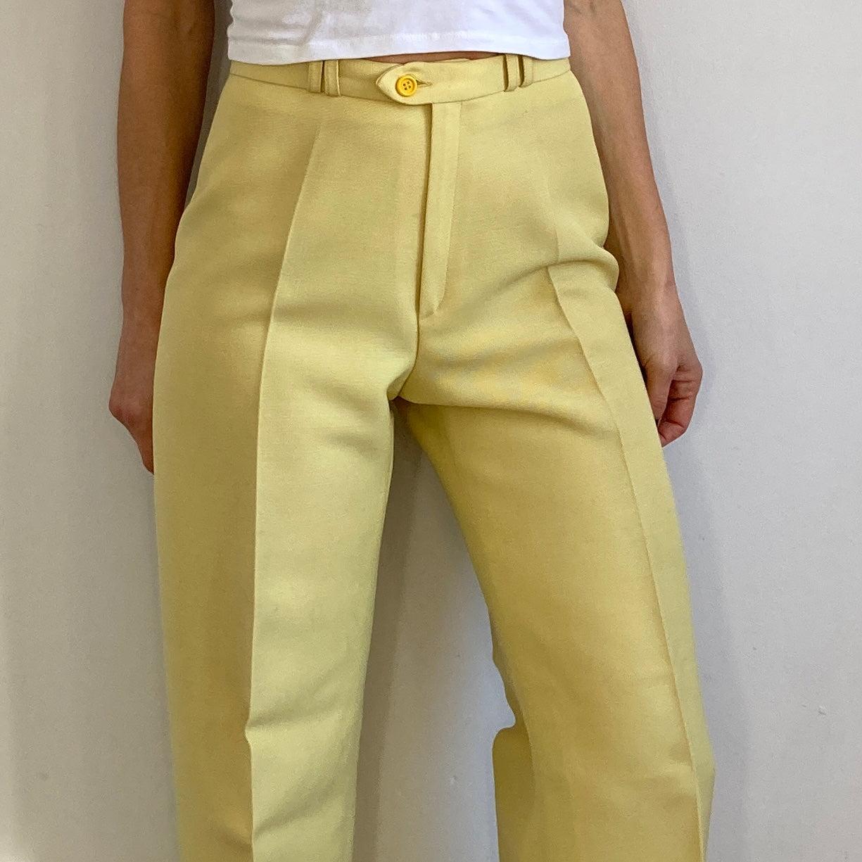 Wool Yellow Trousers