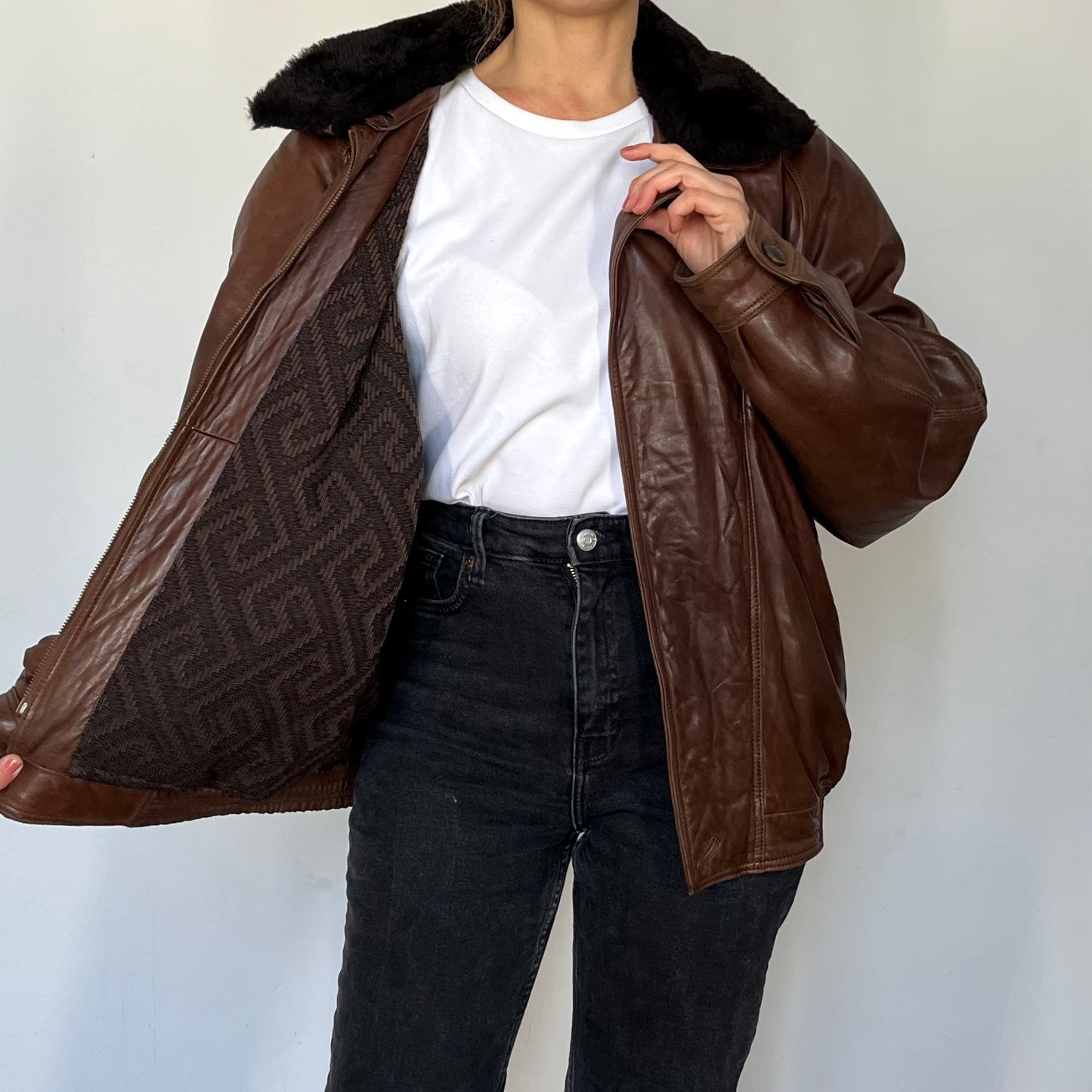 Vintage Aviator Sherpa bomber Jacket