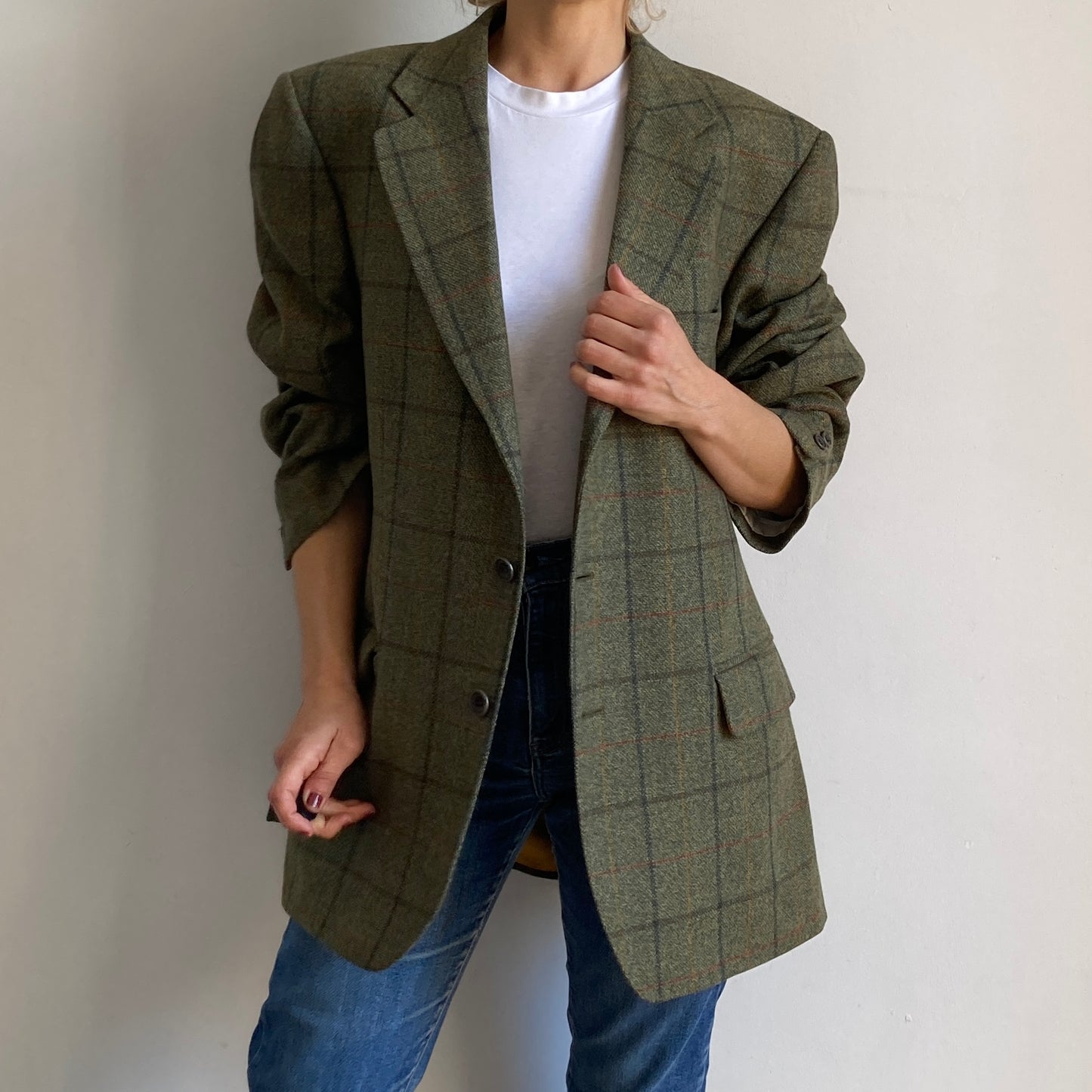 Plaid Wool Blazer