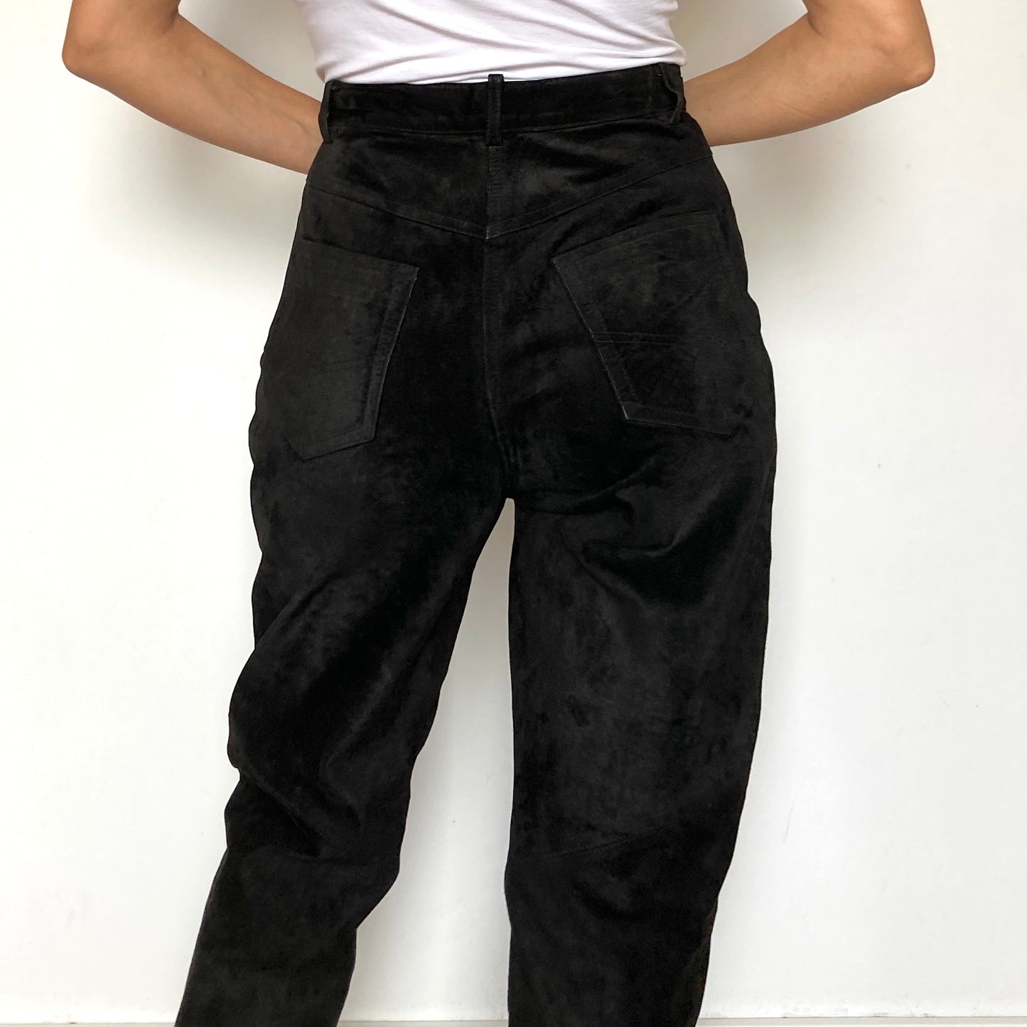 Black Suede Leather trousers