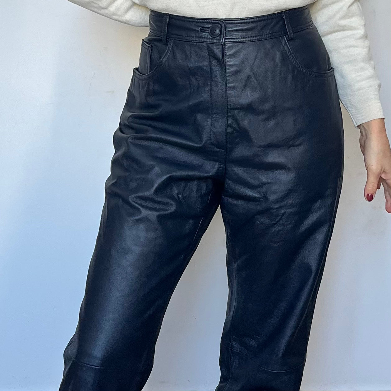 Blue Leather trousers