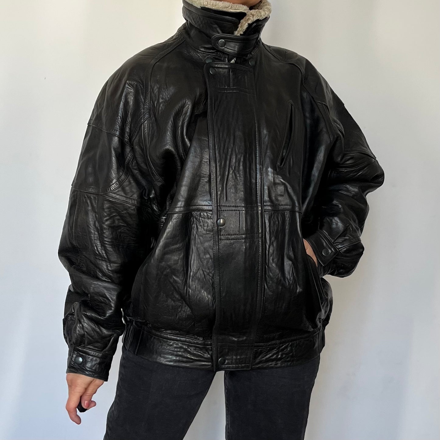 Vintage Aviator Sherpa bomber Jacket