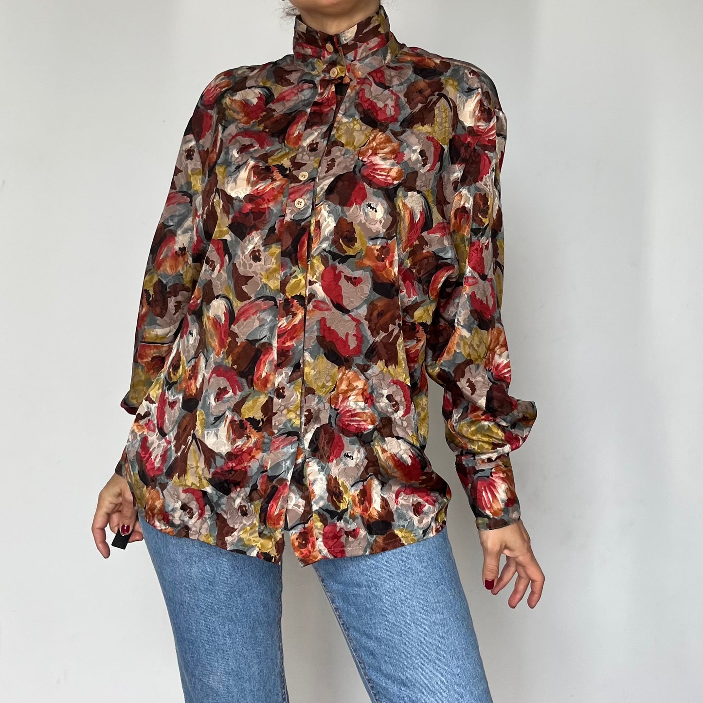 Vintage Abstract floral blouse