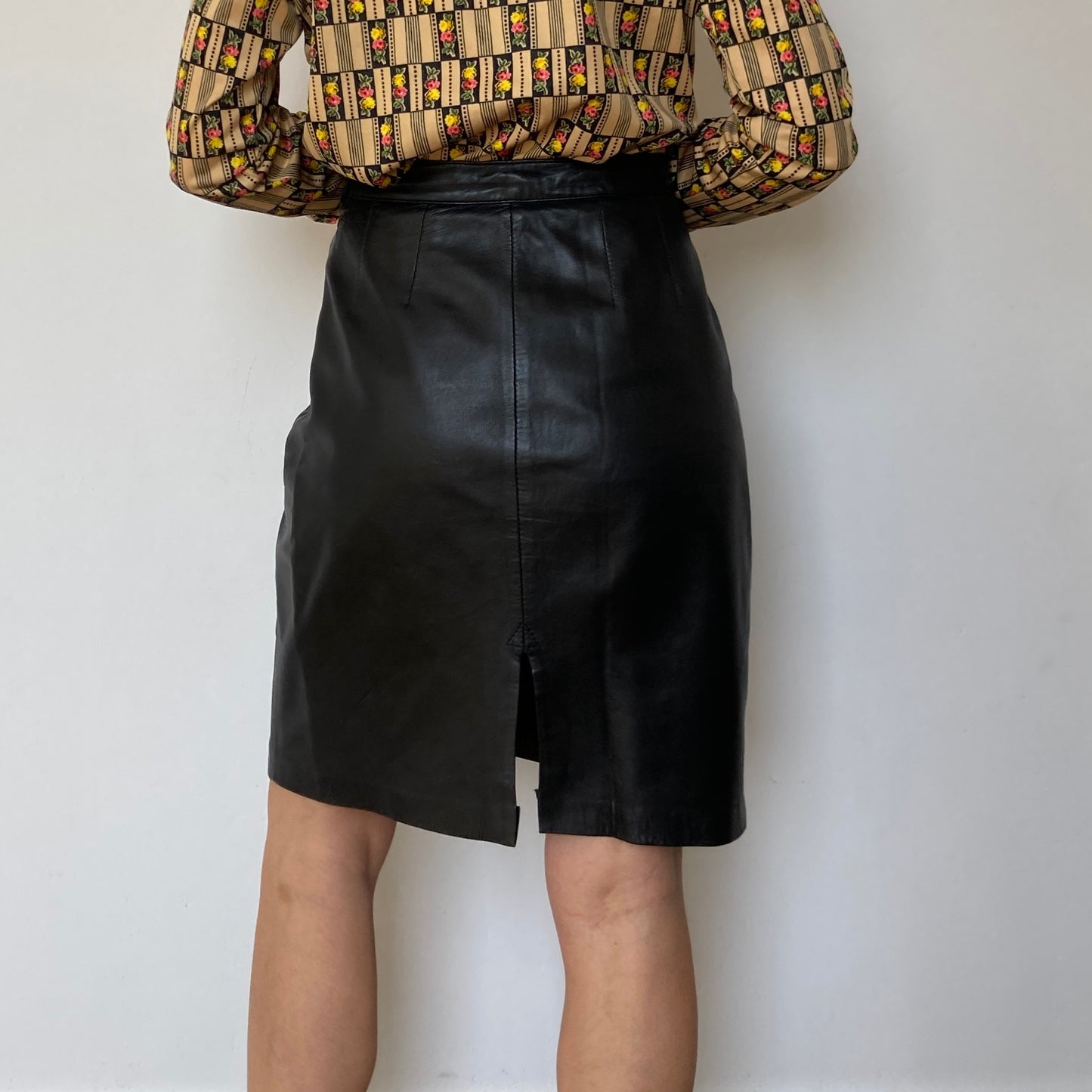 Black leather skirt