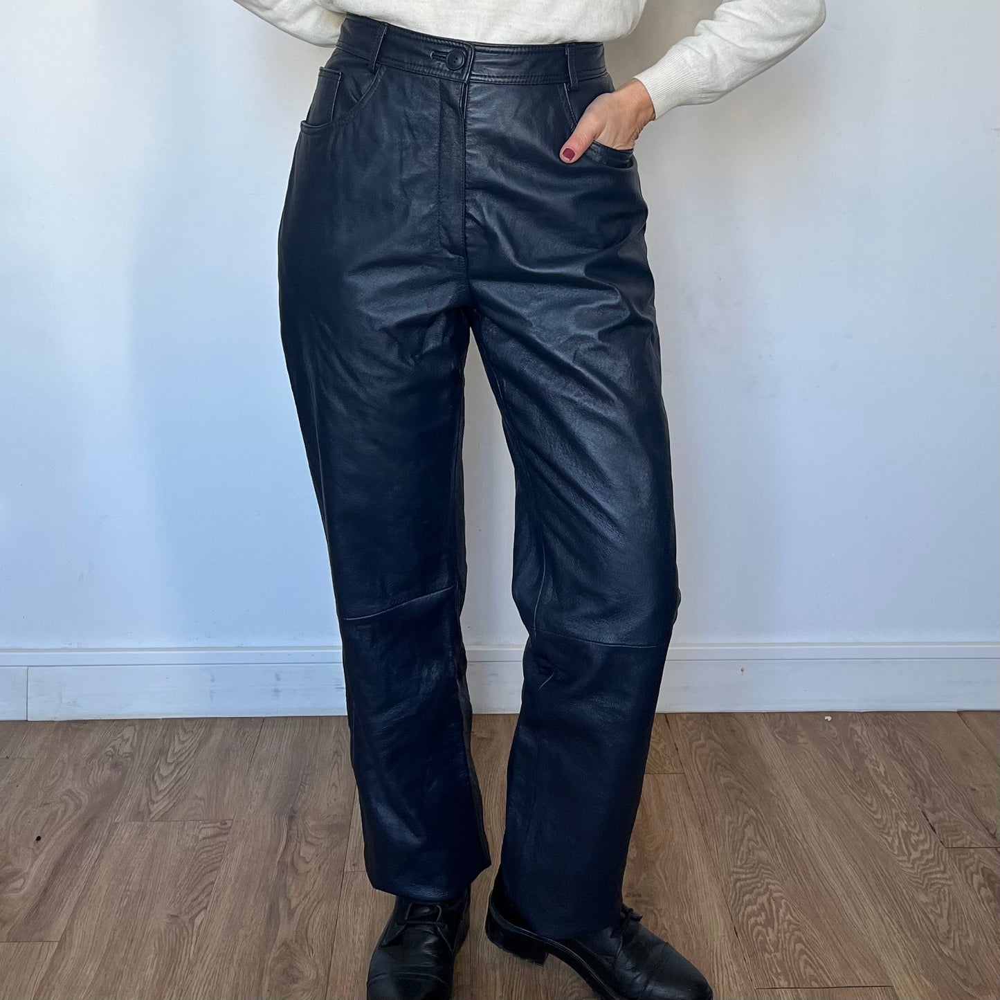 Blue Leather trousers