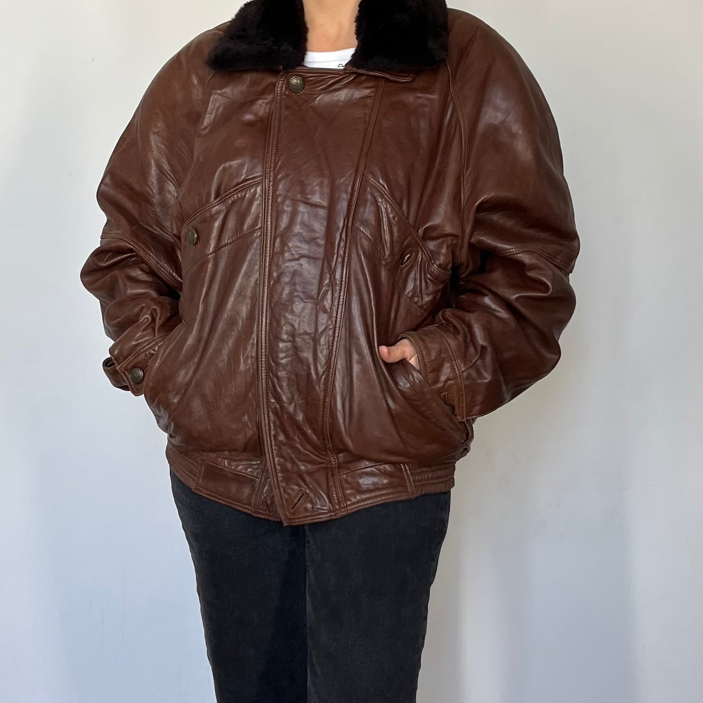 Vintage Aviator Sherpa bomber Jacket