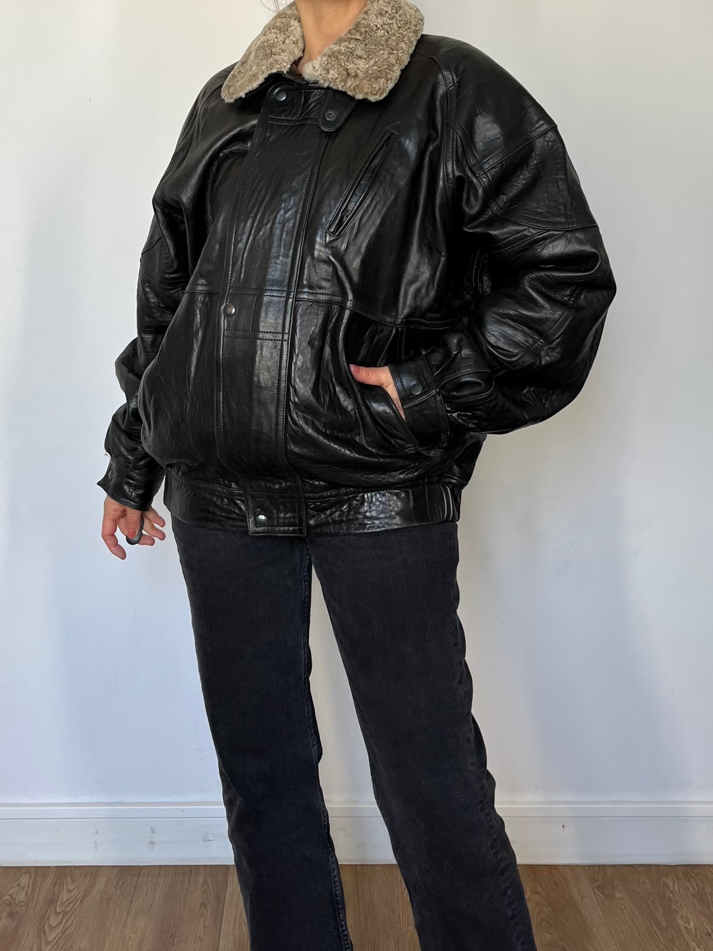 Vintage Aviator Sherpa bomber Jacket