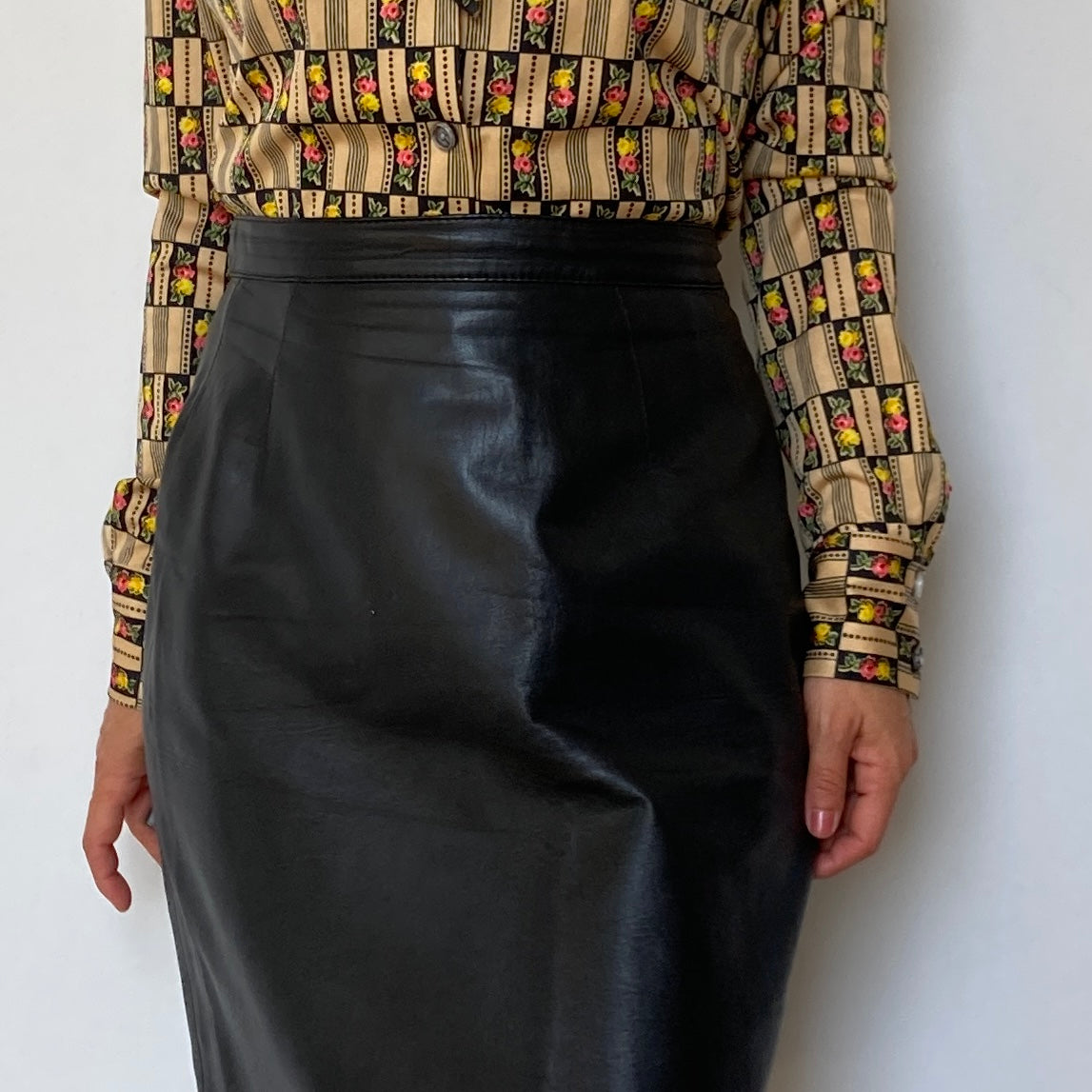 Black leather skirt