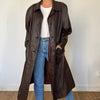 Vintage brown Leather Overcoat