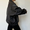 Vintage Black Leather Bomber Jacket