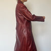 Burgundy leather trench