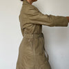 Beige Leather Trench coat