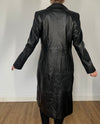 Vintage Black Leather Trench Coat