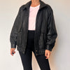 Vintage Bomber black leather jacket