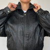 Black Bomber leather jacket