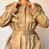 Vintage Beige Leather Trench coat