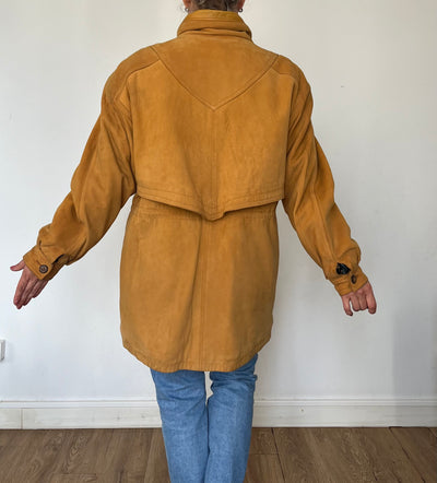 Vintage Suede Leather parka Jacket