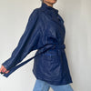 Vintage blue bomber Leather jacket by Genel