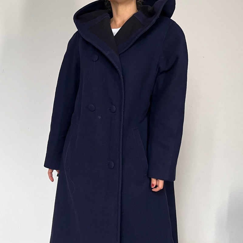 Austrian Wool Long Coat with hood