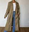 Beige Leather Trench coat