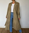 Beige Leather Trench coat