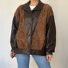 Vintage Leather & Faux Fur Bomber Jacket