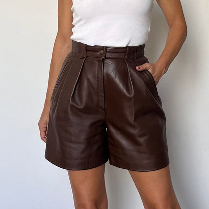 Brown Leather Bermudas
