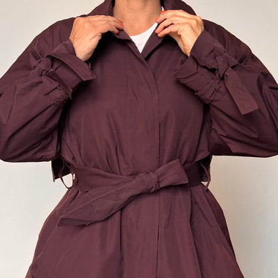 Burgundy Long Trench Coat by London Fog