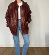 Vintage Burgundy Bomber Jacket