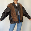 Vintage Leather & Faux Fur Bomber Jacket