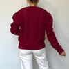 Puffy sleeves knitted cardigan