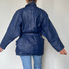 Vintage blue bomber Leather jacket by Genel