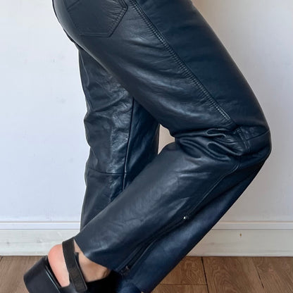 Blue Leather trousers