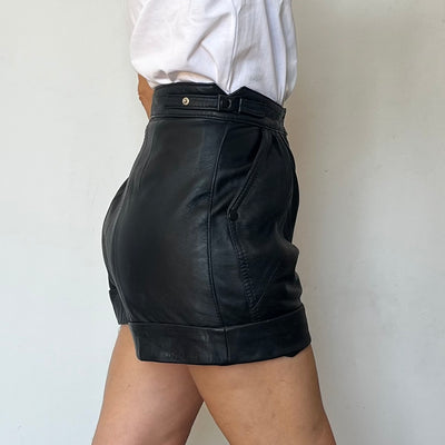 Black Leather Shorts