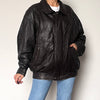 Vintage Bomber dark brown leather jacket