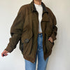 Vintage green Leather Bomber Jacket