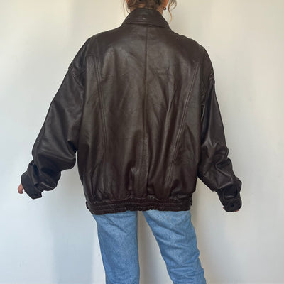 Vintage Brown Bomber leather jacket